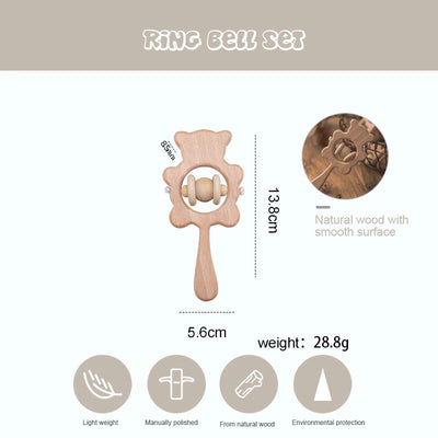 Baby Toys Wooden Rattles Sets
