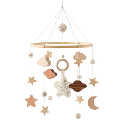 Crib Mobile Bed Bell Wooden Baby Rattles