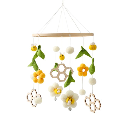 Crib Mobile Bed Bell Wooden Baby Rattles