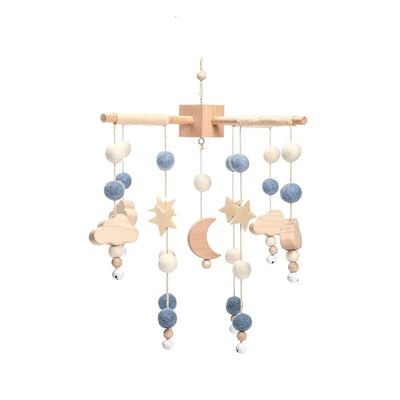 Crib Mobile Bed Bell Wooden Baby Rattles