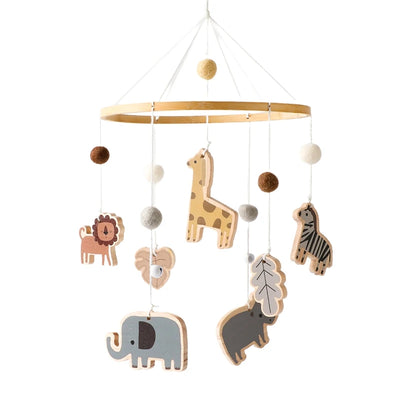 Crib Mobile Bed Bell Wooden Baby Rattles