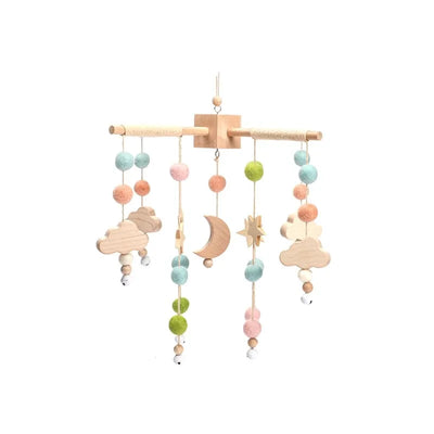 Crib Mobile Bed Bell Wooden Baby Rattles