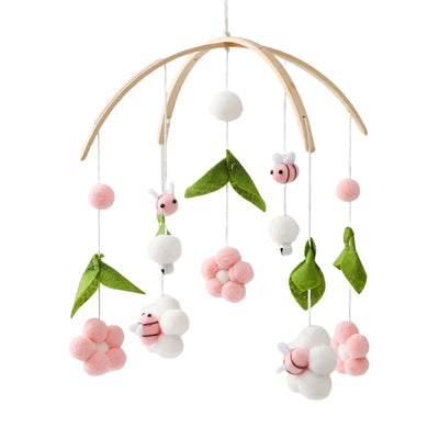 Crib Mobile Bed Bell Wooden Baby Rattles