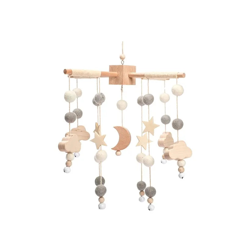 Crib Mobile Bed Bell Wooden Baby Rattles
