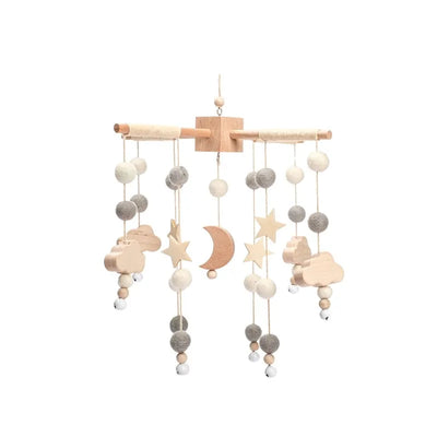 Crib Mobile Bed Bell Wooden Baby Rattles