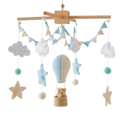 Crib Mobile Bed Bell Wooden Baby Rattles