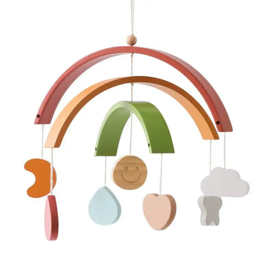 Crib Mobile Bed Bell Wooden Baby Rattles