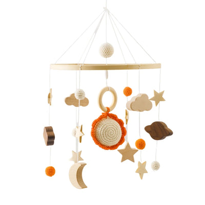 Crib Mobile Bed Bell Wooden Baby Rattles