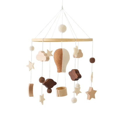 Crib Mobile Bed Bell Wooden Baby Rattles