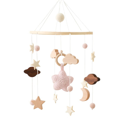 Crib Mobile Bed Bell Wooden Baby Rattles