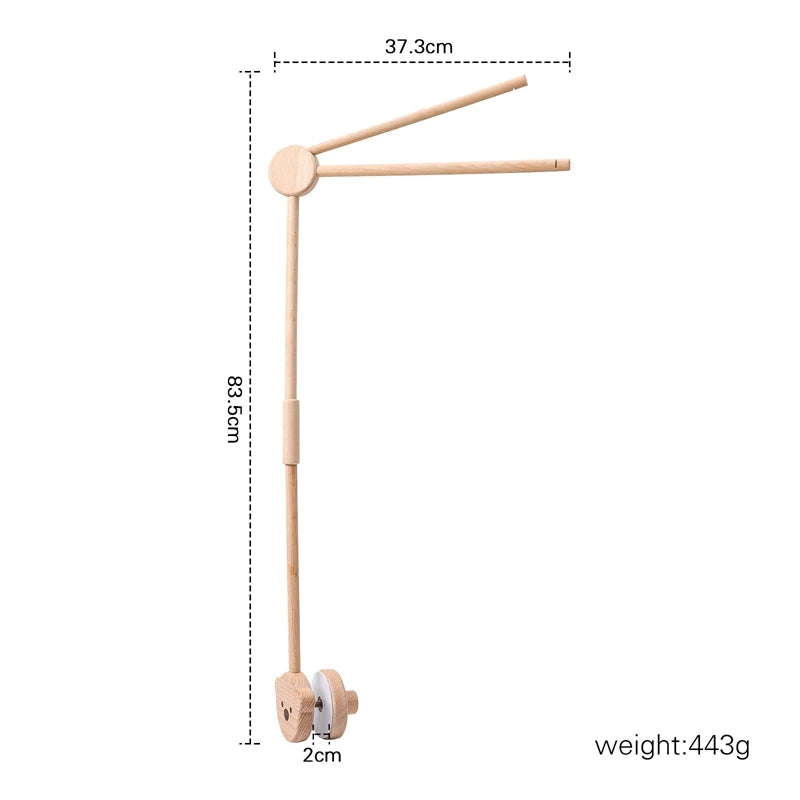 Crib Mobile Bed Bell Wooden Baby Rattles