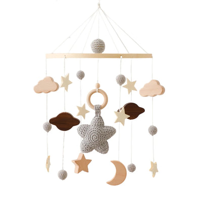 Crib Mobile Bed Bell Wooden Baby Rattles