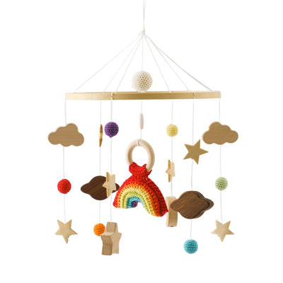 Crib Mobile Bed Bell Wooden Baby Rattles